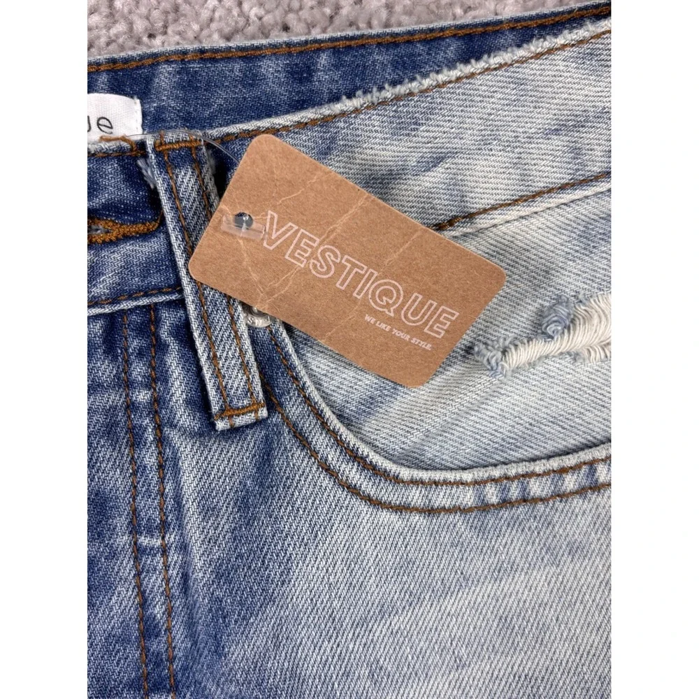 Vestique Durham Denim High Rise Distressed Straight Leg Jeans Light Wash Size 25 - Picture 11 of 16